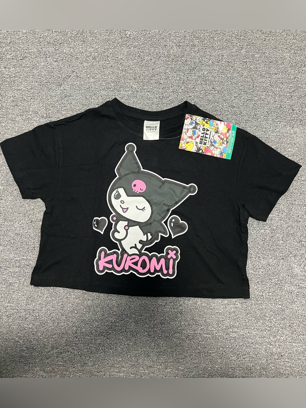 Girl’s Hello Kitty Kuromi Black Crop Tee